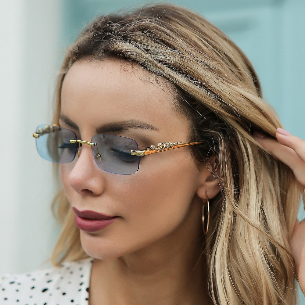 Vintage Rimless Square Sunglasses