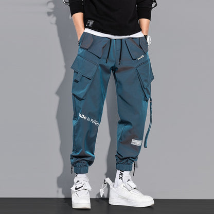 Casual Cargo Pants  Reflective Techwear Male