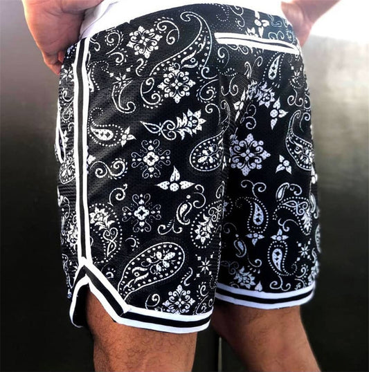 Camouflage Men Shorts Splicing Mesh Breathable Men's Fitness Sports Leisure Basketball Pants Outdoor Running Training Shorts