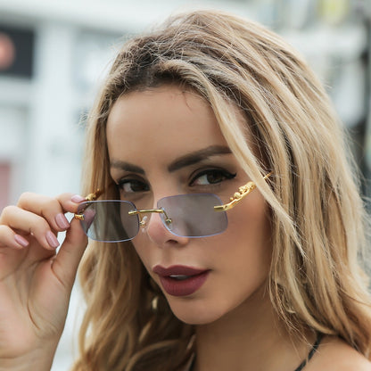 Vintage Rimless Square Sunglasses