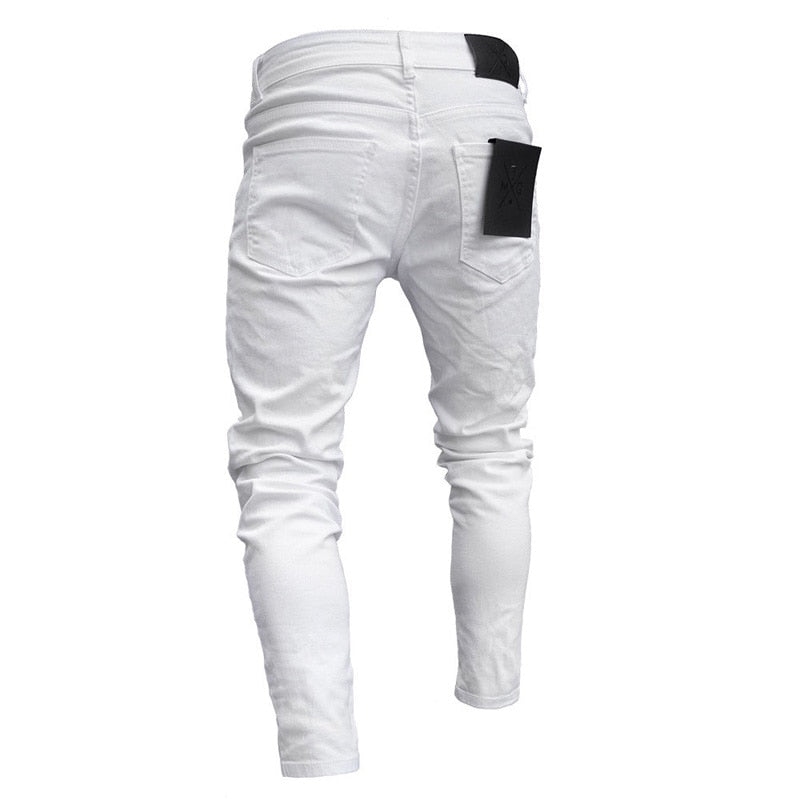 Men Jeans Stretchy Skinny Streetwear