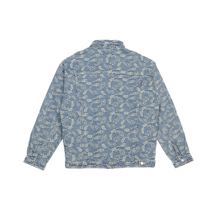 Cashew Print Jeans Jacket Men