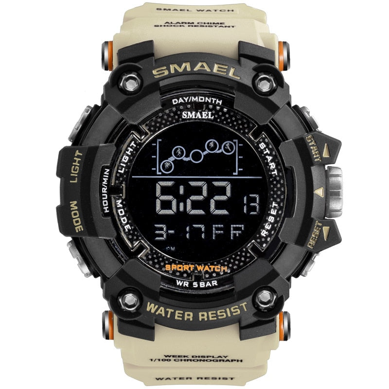 Mens Watch Military Water resistant SMAEL Sport watch Army led Digital wrist stopwatch