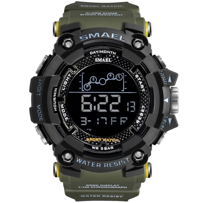 Mens Watch Military Water resistant SMAEL Sport watch Army led Digital wrist stopwatch