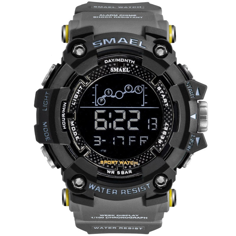 Mens Watch Military Water resistant SMAEL Sport watch Army led Digital wrist stopwatch