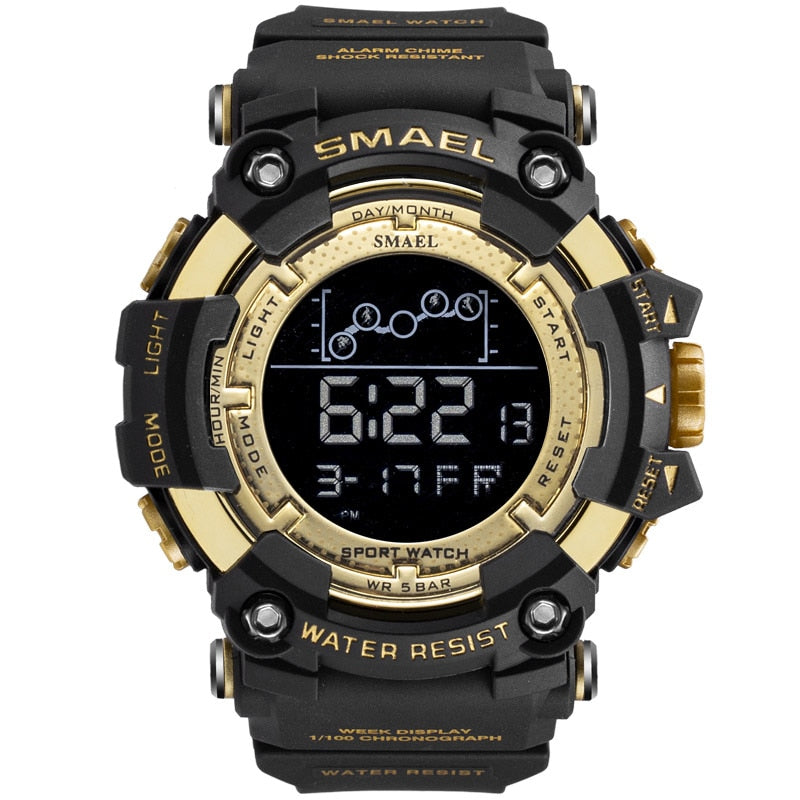 Mens Watch Military Water resistant SMAEL Sport watch Army led Digital wrist stopwatch