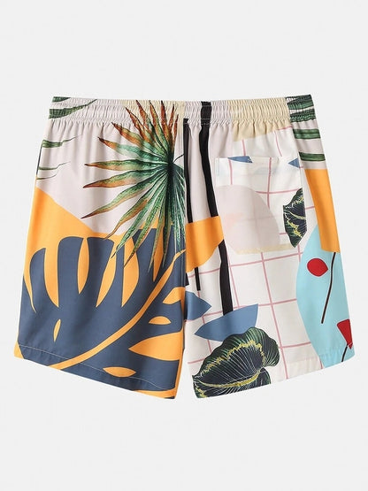 Tropical Turtle Leaf Print Beach Two Piece Beachwear