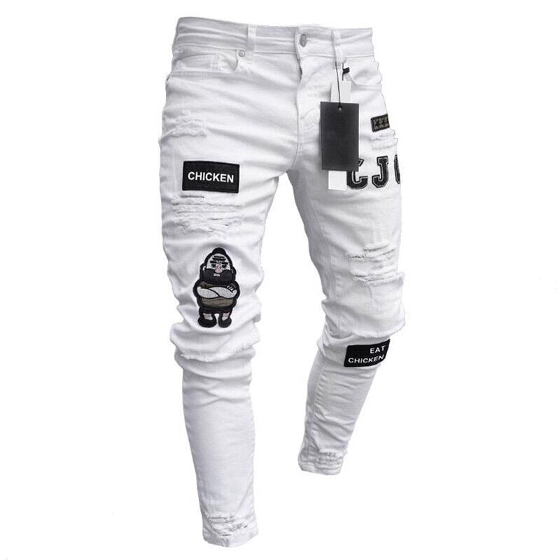 Men Jeans Stretchy Skinny Streetwear