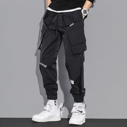 Casual Cargo Pants  Reflective Techwear Male