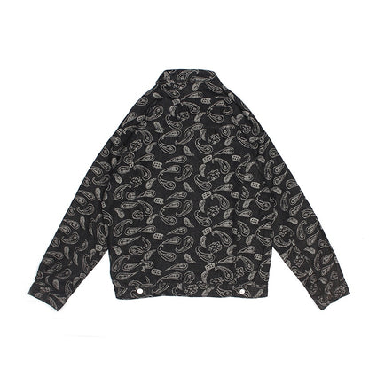 Cashew Print Jeans Jacket Men