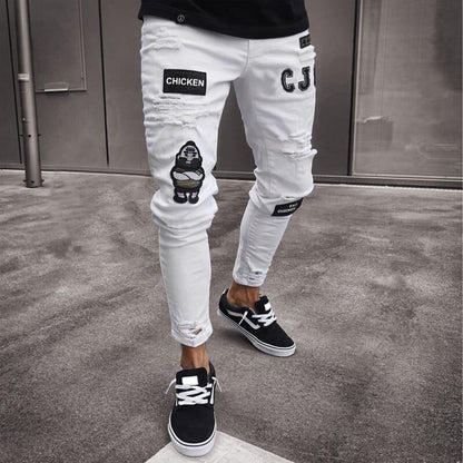 Men Jeans Stretchy Skinny Streetwear