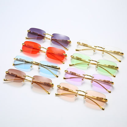 Vintage Rimless Square Sunglasses