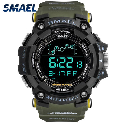 Mens Watch Military Water resistant SMAEL Sport watch Army led Digital wrist stopwatch