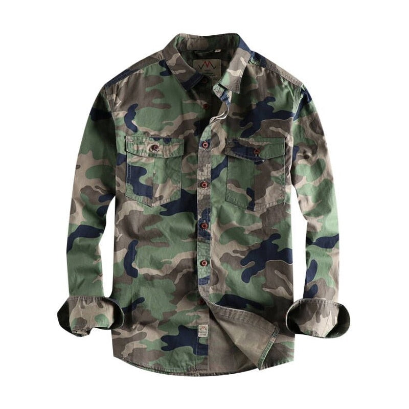 Men Camouflage Cargo Shirts