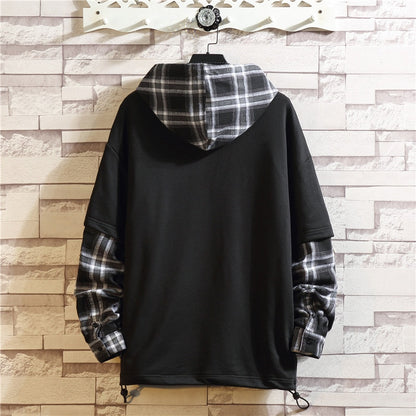 Wetailor Black Patchwork Hoodies