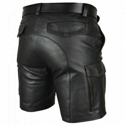 PU Leather Club Punk Style Shorts for Men