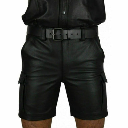 PU Leather Club Punk Style Shorts for Men