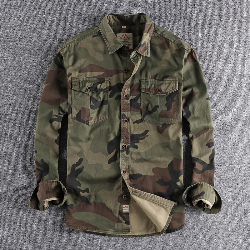 Men Camouflage Cargo Shirts