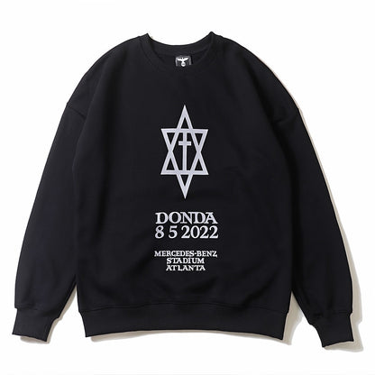 Letter Foam Graffiti Crew Neck Fleece Sweatshirts