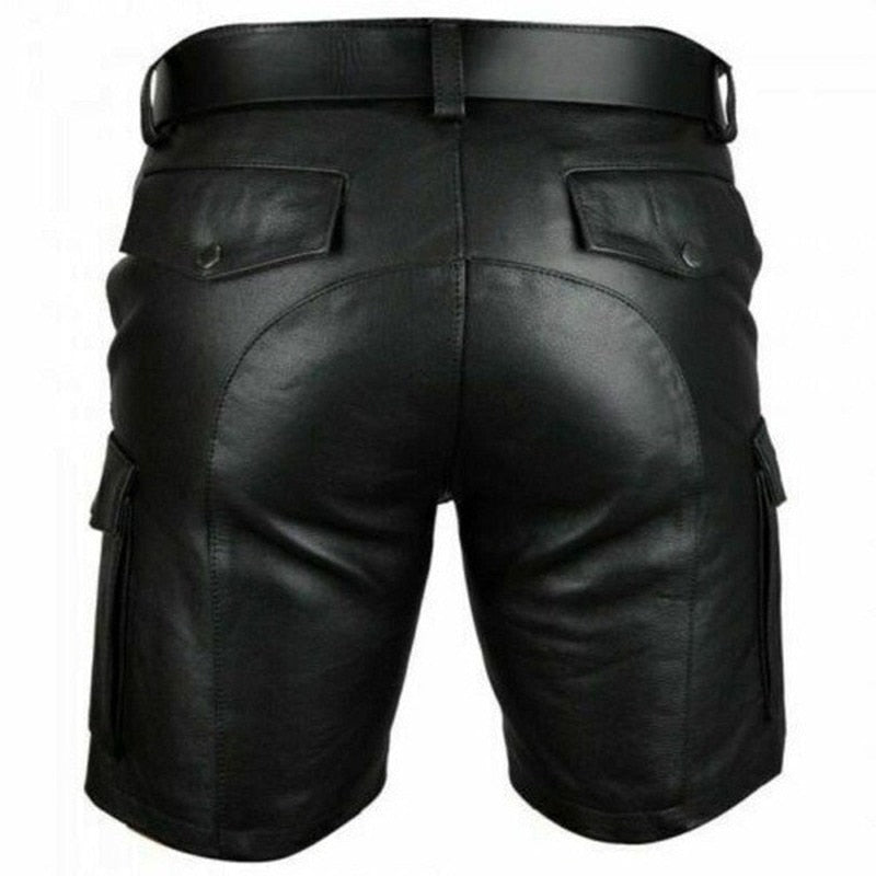 PU Leather Club Punk Style Shorts for Men