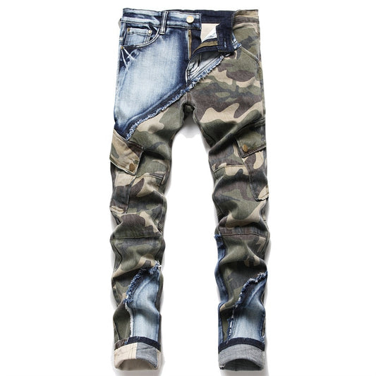 Mens Retro Camo Washed Jeans