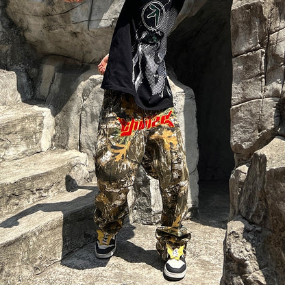 Embroidery Camouflage Cargos