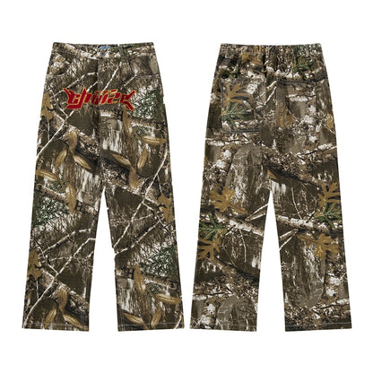 Embroidery Camouflage Cargos