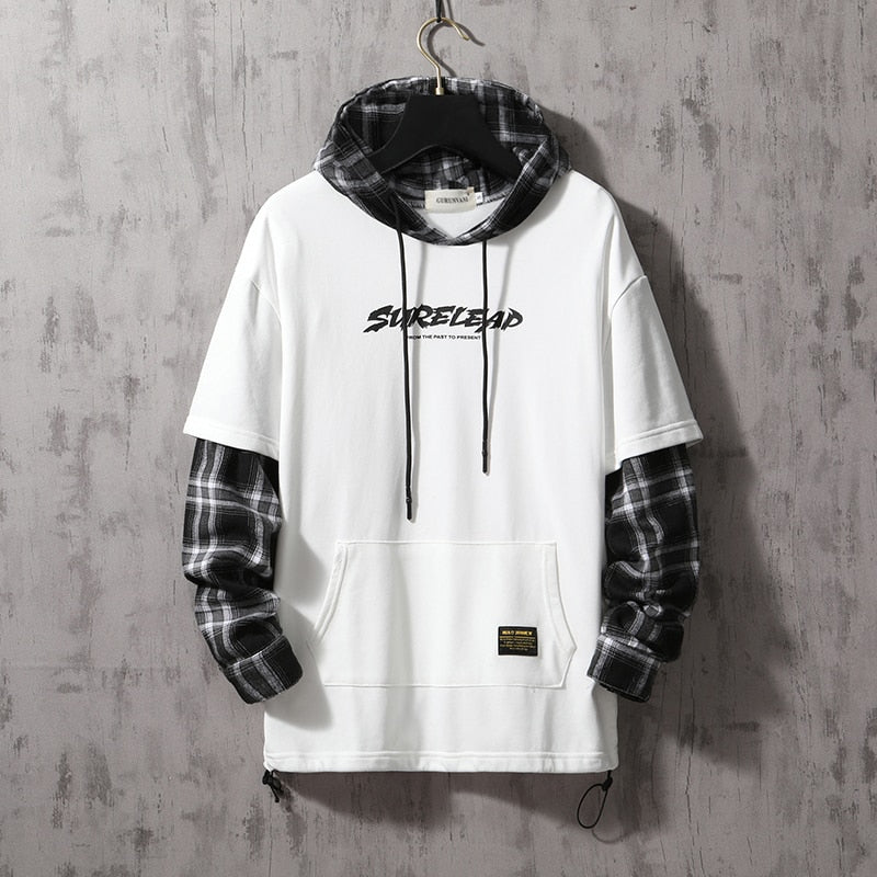 Wetailor Black Patchwork Hoodies